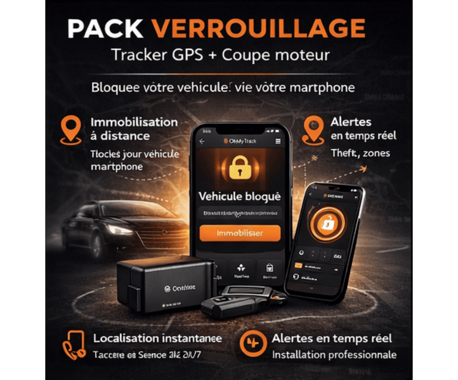 Pack verrouillage | Tracker GPS + Coupe moteur manuel